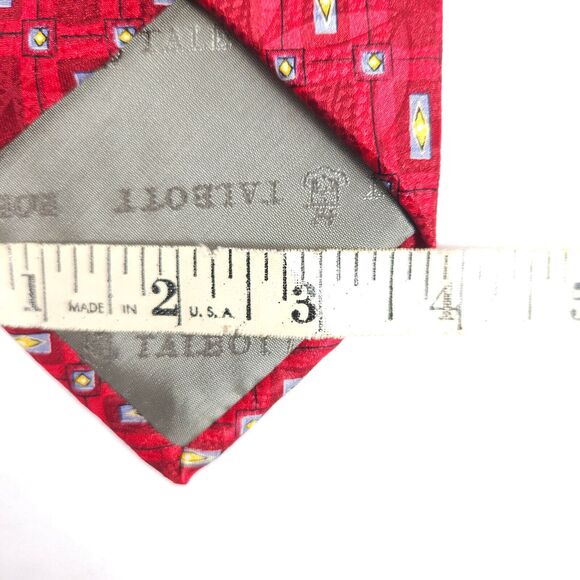 Robert Talbott Red Geometric Silk Tie 4" x 59" Made In USA - Picture 5 of 6